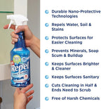 Clean-X REPEL Glass & Surface Cleaner 32 fl. oz. - Cleans & Repels water spots and dirt on glass, mirror, tile and multi surface by UNELKO (2)