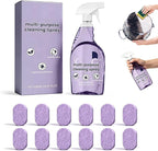 Fliwos Spray Oven Cleaner, 2026 Upgraded All-Purpose Spray Cleaner with Concentrated Cleaning Tablets, Multi-Surface Cleaning Spray for Oven, Grill, Kitchen, Bathroom and Home (1 Bottle+12 Pcs)
