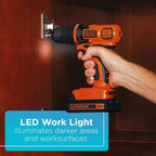 BLACK+DECKER 20V MAX Cordless Drill and Impact Driver, Power Tool Combo Kit with Battery and Charger (BD2KITCDDI)