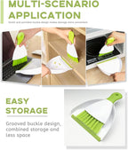 Small Hand Dust Pan and Brush - Small Broom and Dustpan Set, Mini Broom and Dustpan, Compact Dustpans and Brush for Home Cleaning, Sofa, Desk, Guinea Pig Cage, Cat Litter, etc. (Green)
