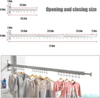 BESTHLS Wall Mounted Clothes Drying Rack for Space Saver Hangers Design for Balcony, Mudroom, Bedroom Foldable Laundry Rack(3-Pole Silver)