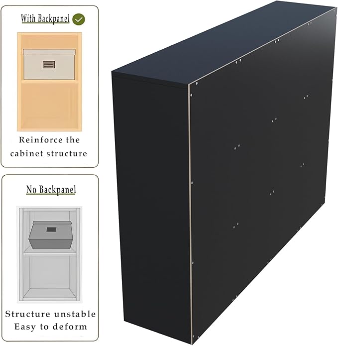 12-Cube Storage Shelf Bookcase - Wooden 3-Tier Floor Standing Open Bookshelf for Home and Office, Display Cabinet, Black