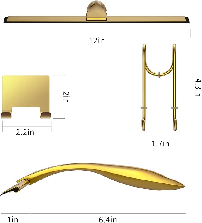 Shower Squeegee for Glass Door 12-Inch Stainless Steel Bathroom Squeegee Window Wiper, 100% Streak-Free, Includes Shower Door Hook and Adhesive Hook, for Window Mirror Tiles Car All-Purpose Squeegee
