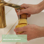 Teak Dish Scrub Brush 3PCS by HTB, Good Grip Small Wooden Dish Brush with Teak Handle & Sisal Bristles for Kitchen, Wood Cleaning Scrubbers Set for Washing Pan/Pot/Vegetable/Fruit