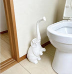 Toilet Brush and Holder Set,Modern Ceramic Toilet Bowl Brush Holder,Cute Bathroom Decor, Non-Scratch Bristles, Space-Saving White Household Cleaning Tool for Bathtub