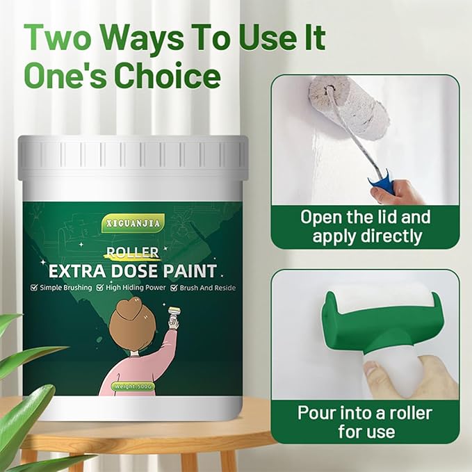 Large Roller Brush Wall Repair Tool,Wall Repair Kit,Wall Roller Paint BrushSuitable for Repairing The Wall with Latex Paint,Repair Graffiti, Stains, and Footprints on The Wall(1000g,White)