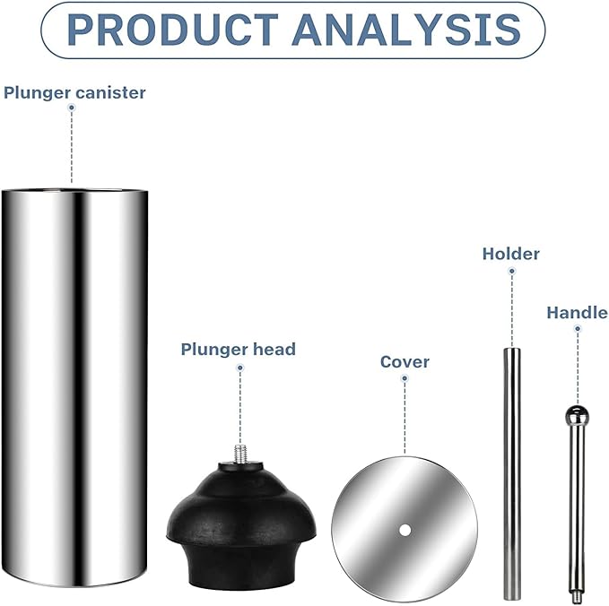 DOWRY Toilet Plunger with Holder for Bathroom,Powerful Efficient Force Suction Cup,Heavy Duty, Quick Dry