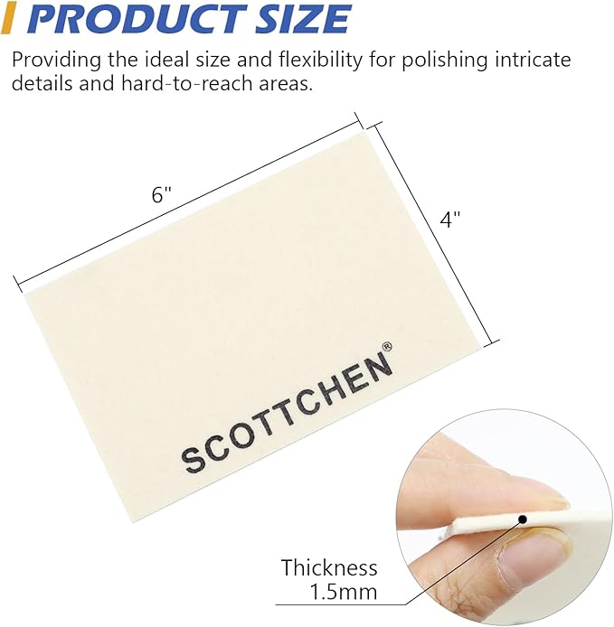 SCOTTCHEN Diamond Polishing Paste & Wool Cloths Kit,Each 6pcs,Polishing Paste 500/1,500/5,000/14,000/50,000/200,000 Grit, for Jewelry, Metal, Ring, Glass, Coin
