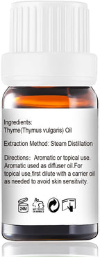 Thyme Oil - 100% Pure Essential Oil for Skin, Hair, Diffuser & DIY Crafts - 10mL Natural Herbal Scent