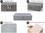 iwill CREATE PRO Folding Breathable Underbed Storage Bins with Lids, Wardrobe Closet Clothing Blanket, Shoes, Toys Organizer Containers, Dark Gray, Pack of 2