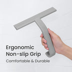 JustHang Shower Squeegee for Glass Doors, All-One-Piece Silicone with Built-in Hook Design for Easy Hanging and Cleaning, 10 Inch Gray