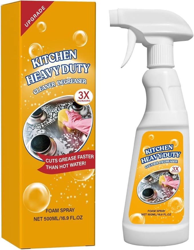 16.9 Fl Oz Heavy Duty Degreaser Cleaner Spray, Kitchen Heavy Oil Cleaner,Kitchen Degreaser, Multipurpose Foam Cleaner Spra,Grime, And Stains On Microwave & Oven & Stove Top