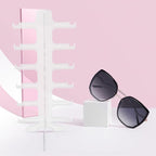 Toyvian Multi-Layer Sunglasses Display Stand with 6 Tiers Plastic Eyewear Organizer Rack Glasses Holder for Desktop Storage and Display