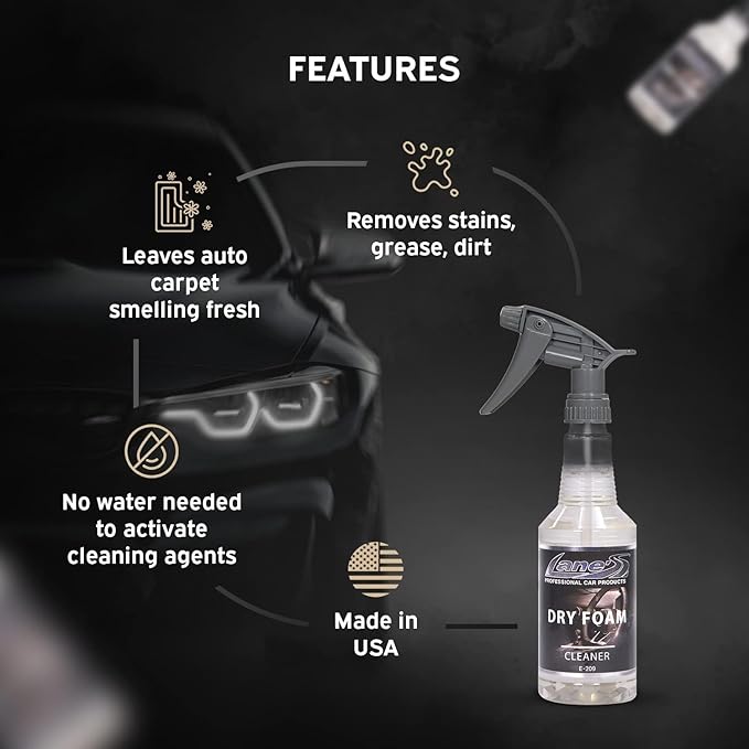 LANE'S Carpet Cleaner Spray- Carpet Cleaner Foam, Removes Odor, Fights Tough Dirt and Stains, Professional Grade Cleaning Spray E-209-16 ounces