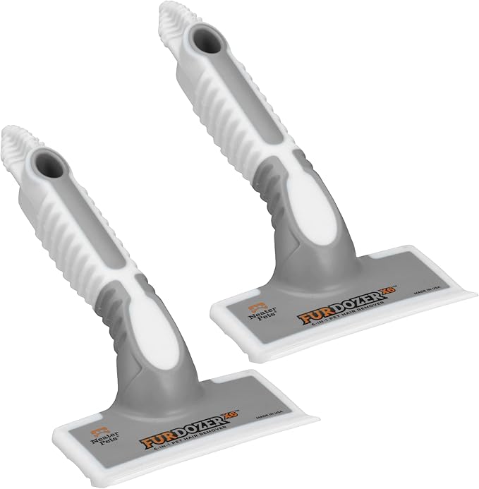 FurDozer Pet Hair Remover & Auto Detailing Tools - Cat & Dog Hair Remover for Carpets, Car Interiors, Couches, Bedding, & Pet Furniture (Gray, (2 Pack) - X6)