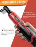 AOBEN 3/8" 12V Power Electric Ratchet Wrench Set with 1 2000mAh Lithium-Ion Battery And Charger