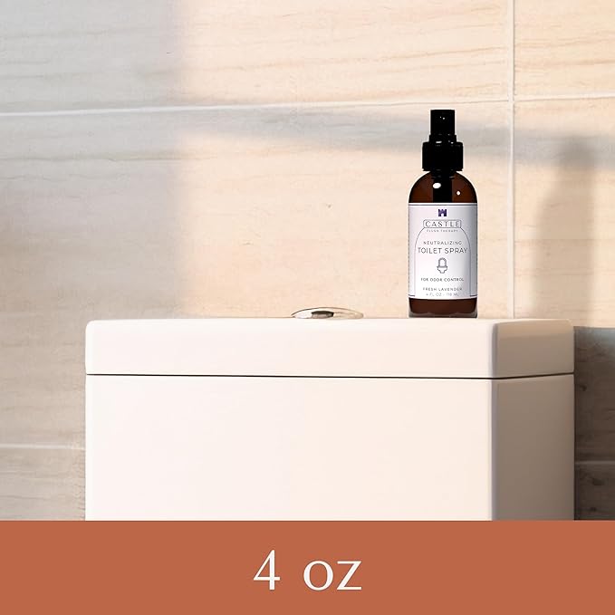 Castle Flush Therapy Neutralizing Toilet Spray | Odor Control: Mist Over the Water Surface, Go, Then Flush | Bathroom Freshening | Neutralizes Odors at the Source | Fresh Lavender | 4 oz