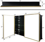 Medicine Cabinet with Aluminum Framed Mirror,36"x32" Surface Mount or Recessed Mount Bathroom Vanity Mirror,Single Door Bathroom Mirror with Storage Cabinet