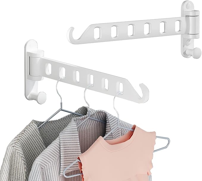 JOOM Laundry Drying Rack Wall Mounted Clothes Drying Rack Clothes Hanger White