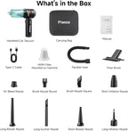 Handheld Vacuum Cordless, Car Vacuum Cleaner with Brushless Motor, Strong Suction Vacuum & Compressed Air Dusters with LED Light, Wireless Mini Portable Hand Vacuum Blower for Home, Pet (Black)