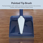 Casabella Wayclean Handheld Angled, Medium, Grey Dustpan and Brush Set, Green and Taupe