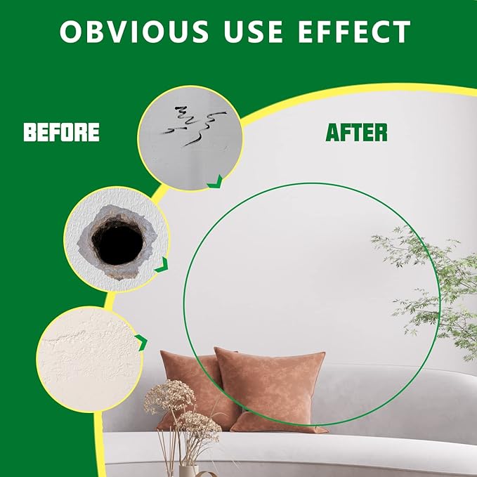 Wall Patch Repair Kit, 500g Wall Mending Agent Drywall Repair Putty & 8 Inch Mesh Drywall Repair Kit, with Scraper and Sandpapers.