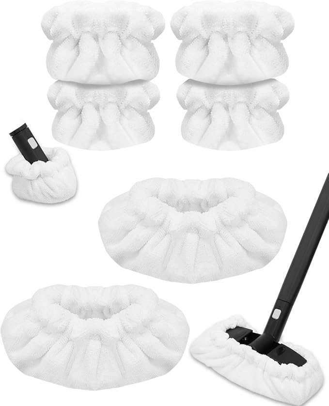 Steam Cleaner Handheld Attachments Compatible with Dupray Neat Steam Cleaners - 2 Pack Large Rectangle Bonnets + 4 Pack Small Triangle Bonnets Reusable Microfiber Steam Cleaner Pads Mop Accessories