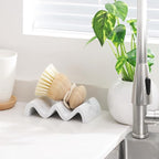 Luxspire Soap Dish, Marble Soap Dish, Self-draining Tray, Soap Holder Saver for Shower, Bathroom, Sink, Kitchen and Countertop, Gravel White, 2 Pack