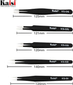 Kaisi 14 PCS Precision Tweezers Set, ESD Tweezer Set, Anti-Static Stainless Steel Tweezers Set for Craft, Jewelry, Electronics, Laboratory Work