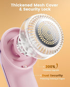 coldSky Fabric Shaver, Rechargeable Lint Shaver with Digital Display, Portable Sweater Defuzzer with 3 Speeds, 6 Leaf Blades and Safety Lock, Electric lint Remover for Clothes, Sweater (Purple)