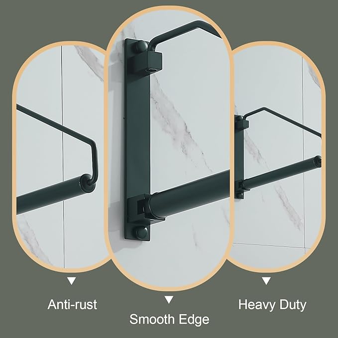 NEWRAIN Folding Clothes Hanger Rack, Wall Mounted Laundry Racks for Drying Clothes,Swing Clothing Hanging System Drying Closet Storage Organizer Black