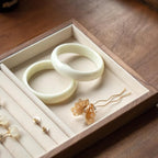 Black Walnut Wooden Jewelry Tray Organizer with Velvet Lining - Jewelry Storage & Display Tray for Rings, Earrings, Bracelets, Watches - Multi-Functional Drawer Organizer (1 Grid + 5 Line)