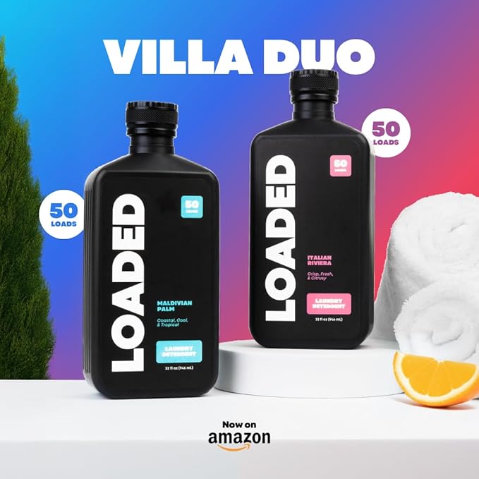 Loaded Laundry Detergent, Luxury Cologne Scented | 50 Loads | Leather & Oak | Skin-Friendly & Plant-Based | Made in USA | 32 oz