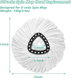 10 PCS Spin Mop Replacement Head,100% Microfiber Mop Heads Replacements Compatible with Cedar Easywring 1-Tank System, 360 Degree Round Mop Refills for Easy House Cleaning Floor Mopping