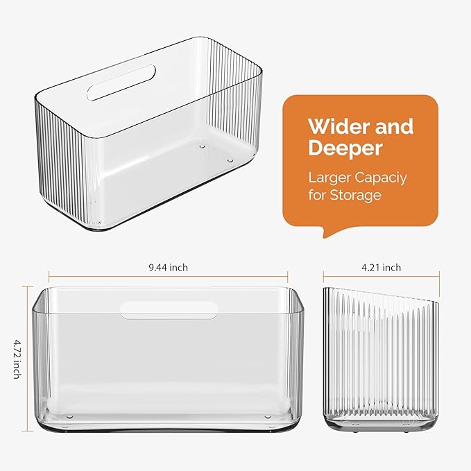 MaraFansie 4 Pack Over Cabinet Organizer Storage Lid Organizer Caddy Space Saver No Drilling Adhesive Hook Over Door Organizer, Transparent
