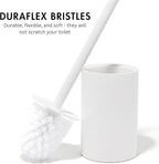 Matte White Toilet Bowl Brush for Bathroom with Holder - Bathroom Cleaner Scrubber with Sleek Design, Sturdy, and Durable Bristles