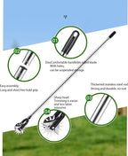 Wheeled Lawn Edger, Hand Garden Edger with Stainless Steel Handle, 26x4.5x15cm, Paint Coated Serrated Blade, for Overgrown Weeds (3 Sections)
