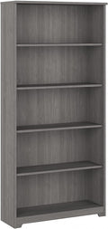 Bush Furniture Cabot Tall 5 Shelf Bookcase | Large Open Bookshelf in Modern Gray | Sturdy Display Cabinet for Library, Living Room, and Home Office