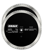 CRALY 6-1/2 Inch 140 Teeth Circular Saw Blade, 5/8 Inch Arbor, Thin Kerf, for Cutting Plywood, OSB, Plastic, Paneling & Vinyl Siding, 2-Pack(C06140WB-2)