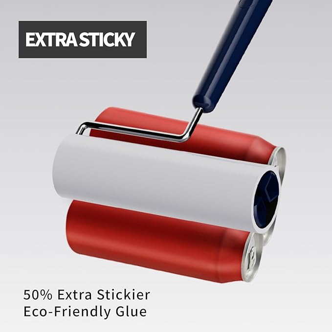 Lint Roller for Pet Hair Extra Sticky, 6.3'' Lint Remover with 240 Sheets, Large Surface Sticky Rollers for Clothes Furniture Dog Cat Hair (1 Roller + 240 Sheets)