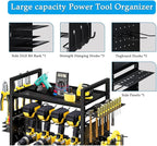 Large Power Tool Organizer Cart, Garage Floor Standing Rolling Drill and Tools Battery Storage Cart on Wheels, Heavy Duty Utility Rack Shelf,Utility Rack Gift for Men, Husband, Father.