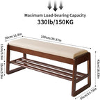 Shoe Rack Bench with Cushion, 2 Tiers Wood Shoe Bench with Flip-Top Storage,39.37in Shoe Rack for Entryway,Hallway,Walnut Color YD-WD062B