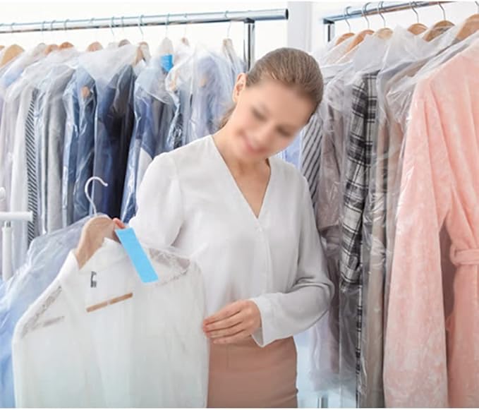BEISHIDA 20PCS 47 Inch Plastic Garment Bag-Plastic Clear Dry Cleaner Laundry Bags for Clothes Cover Hanging Clothes Storage for Long Dresses Skirt Coat Suit Shirt Jacket