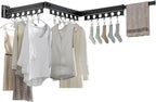 Clothes Drying Rack Foldable Wall Mounted Drying Rack 3 Fold Black-Laundry Drying Rack Durable Clothing Racks for Hanging Clothes