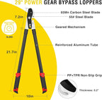 Yesker 29 Inch Loppers for Tree Trimming Heavy Duty Bypass Loppers Powerful Gear Action Sharp Steel Blade Tree Trimmer up to 1.5" Dia Cut Capacity Non-slip Handle Branch Cutter for Garden Maintenance