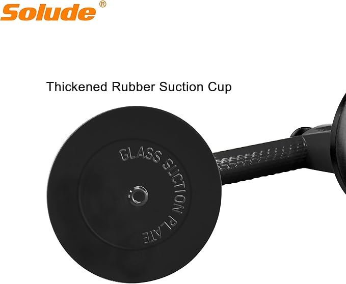 SOLUDE 2 Pack Heavy Duty Vacuum Handle Suction Cups for Lifting Large Glass/Window/Tiles/Mirror/Granite/Floor Gap Fixer/Windshield Removal & Install Tool, Black