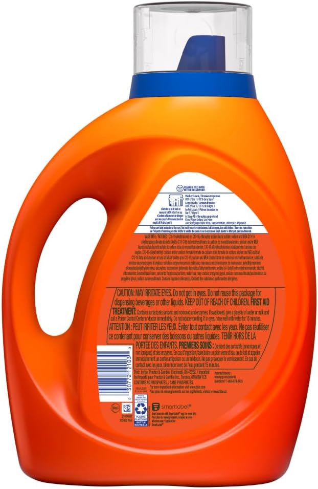 Tide Laundry Detergent Liquid, Original Scent, 80 Loads, 105 FL OZ, Works on 100% of Common Stains, Laundry Soap, Liquid Laundry Detergent