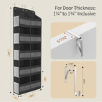 Yecaye 5-Tier Over The Door Organizer Dual-Column, 80lbs Load Over the Door Storage of 10 Compartments, Heavy Duty Extra Large Door Organizer Hanging for Bedroom Closet Nursery Bathroom Pantry, Black