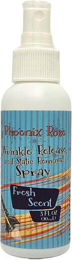Phoenix Rose Wrinkle Release and Static Removal Spray - Fresh Scent - 3 oz Spray Bottle - TSA Travel Compliant - (Pack of 2) - (Packaging may vary)