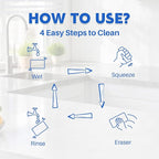 Glass Cooktop Cleaner Sponge, 10 Pack GRS Certified Stove Top Cleaner 2X Density Magic Melamine Sponge Eraser, Extra Durable & Long Lasting, for Kitchen Glass Marble Ceramics Top Daily Cleaning